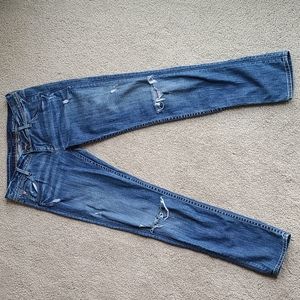 Hudson Collin Skinny Jeans Distressed/Destroyed Size 28